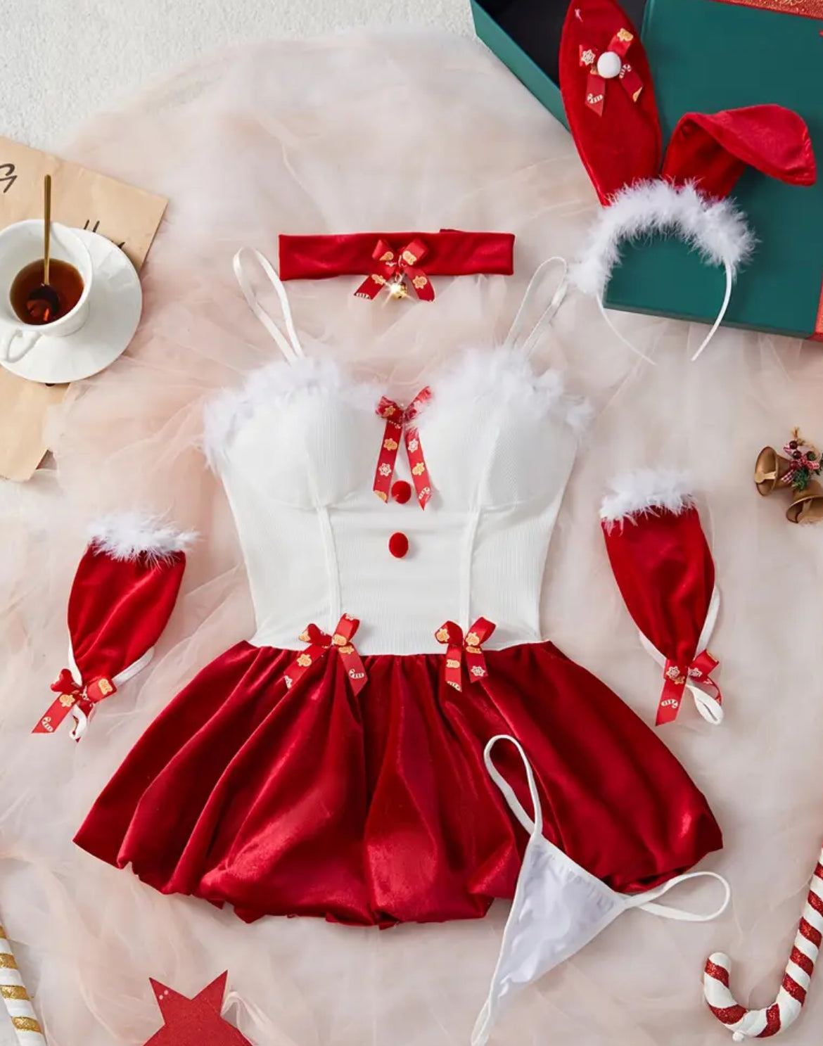 CONJUNTO LENCERÍA NAVIDEÑO GALLETA