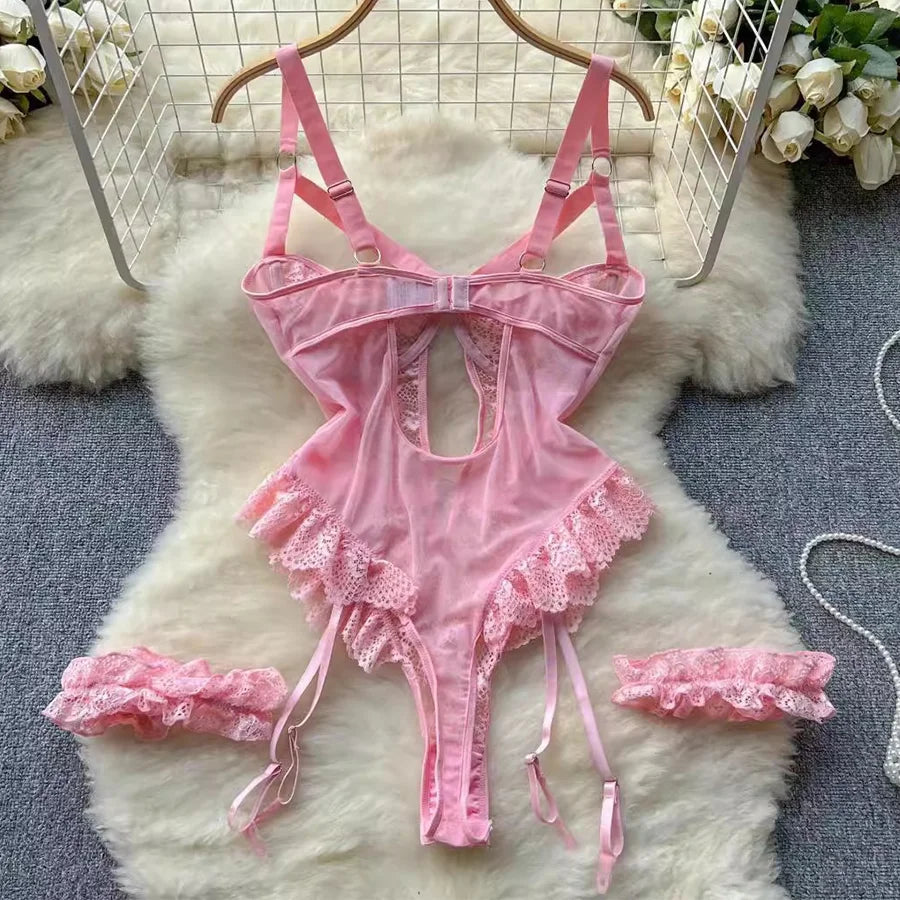 BODY DE LENCERÍA FRESA